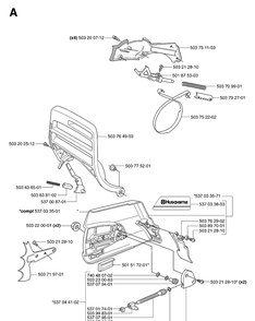 Chain Brake And Clutch Cover Diagram and Parts List for 365 20070900001-20101800000 Husqvarna Chainsaw