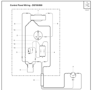Control Panel Wiring Diagram and Parts List for DS700 (504625401)(2007-12) Husqvarna Lawn Tractor Accessories