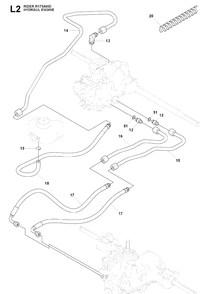 Hydraulic Pump - Motor 2 Diagram and Parts List for RIDER175AWD (965105001)(2009-04) Husqvarna Lawn Mower