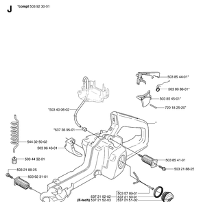 Fuel Tank Diagram and Parts List for 359 20070900001-Current Husqvarna Chainsaw