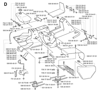 Chassis / Frame Diagram and Parts List for PR15 2003-01 Husqvarna Lawn Mower