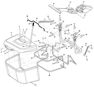 Bagger Diagram and Parts List for CT130 (954170017-C)(2000-02) Husqvarna Lawn Tractor