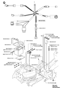 Electrical Diagram and Parts List for RIDER155AWD (965080001)(2006-01) Husqvarna Lawn Mower