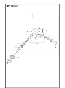 Bevel Gear Diagram and Parts List for 345FX  Husqvarna Brush Cutter