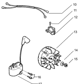 Ignition / Flywheel Diagram and Parts List for 136LE 2001-06 Husqvarna Chainsaw