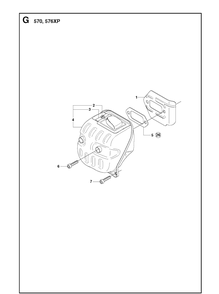 Muffler Diagram and Parts List for 576XP 20090100001-Current Husqvarna Chainsaw