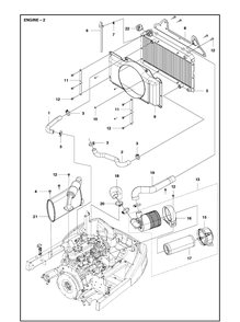 Engine 2 Diagram and Parts List for P525  Husqvarna Lawn Mower