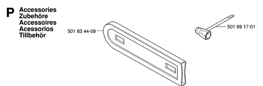 Accessories Diagram and Parts List for 338XPT 20063600001-Current Husqvarna Chainsaw