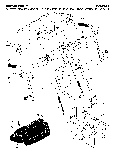 Handle And Controls Diagram and Parts List for 5524STE (96193001400, 961930014)(2006-08) Husqvarna Snow Blower