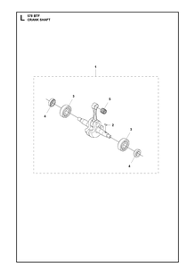 Crankshaft Diagram and Parts List for 578BTF 20143600001-20183500000 Husqvarna Leaf Blower / Vacuum