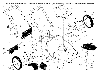 Repair Parts Diagram and Parts List for 7021CH1 (96143000600)(2004-10) Husqvarna Lawn Mower