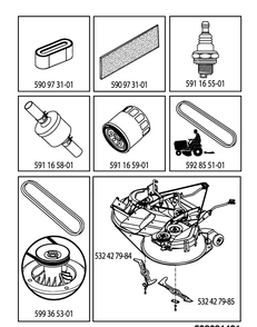 Frequently Used Parts Diagram and Parts List for TC138L (96051018900)(2019-08) Husqvarna Lawn Tractor