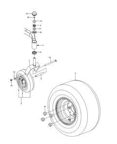 Wheels Tires Diagram and Parts List for RZ5424 (967003701)(2013-06) Husqvarna Lawn Mower