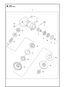 Bevel Gear Diagram and Parts List for 543RS (967348201)(20192200001-Current) Husqvarna Brush Cutter
