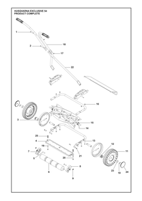 Complete Product Diagram and Parts List for EXCLUSIVE54  Husqvarna Lawn Mower