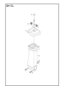 Tower Diagram and Parts List for 333R 20080100001-20105299999 Husqvarna Brush Cutter