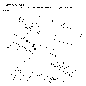 Dash Diagram and Parts List for LR122 (954140014B)(1999-03) Husqvarna Lawn Tractor