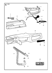Chassis / Frame Diagram and Parts List for K2500 2010-10 Husqvarna Circular Saw