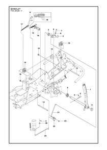 Mower Lift / Deck Lift Diagram and Parts List for R214TC2017-2021  Husqvarna Lawn Tractor