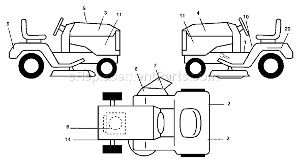 Page B Diagram and Parts List for LTH1742A (954570376) (2002-11) Husqvarna Lawn Tractor