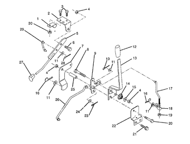 Mower Lift Lever Diagram and Parts List for LT92012 (954000251-A)(1993-01) Husqvarna Lawn Tractor