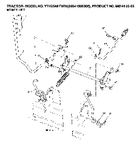 Mower Lift / Deck Lift Diagram and Parts List for YTH2546TWIN (96041005500, 960410055)(2007-04) Husqvarna Lawn Tractor