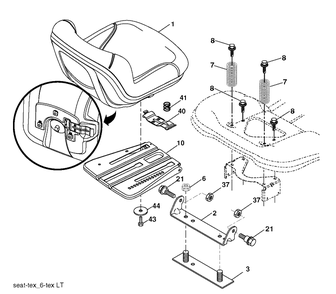 Seat Diagram and Parts List for LTH18538 (96043013102)(2011-6) Husqvarna Lawn Tractor