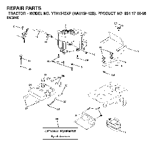 Engine Diagram and Parts List for YTH1542XP (HAU15H42B, 954170056)(2003-01) Husqvarna Lawn Tractor