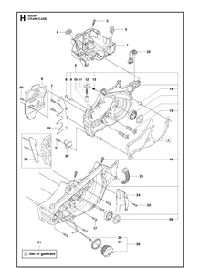 Part Location Diagram of 577834713 Husqvarna CRANKCASE ASSEMBLY