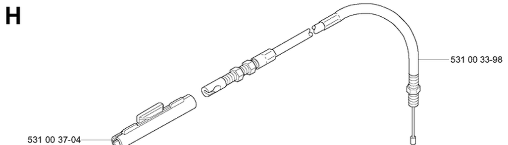 Throttle Controls Diagram and Parts List for 155B 20014000001-20041499999 Husqvarna Leaf Blower / Vacuum