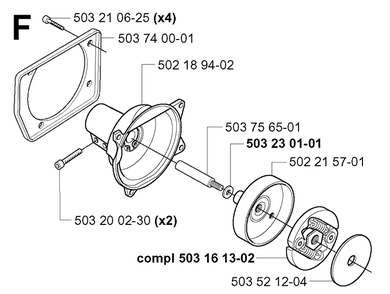 Clutch Diagram and Parts List for 240RBD 20004000001-Current Husqvarna Brush Cutter