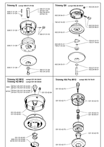 Trimmer Head Diagram and Parts List for 19971400001-19992300000  Husqvarna Edger