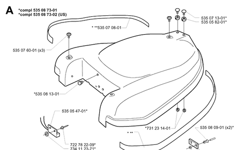 Cover 3 Diagram and Parts List for G1 1998-2003 Husqvarna Lawn Mower