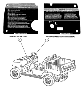 Safety Decals - Gasoline Vehicles, Continued (Part 2) Diagram and Parts List for HUV4210GXP 2005-06 Husqvarna Lawn Tractor