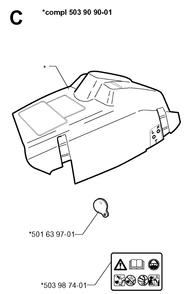 Cover Diagram and Parts List for 346XP 19991000001-20012200000 Husqvarna Chainsaw