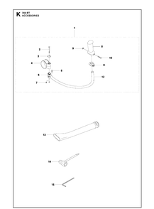 Accessories Diagram and Parts List for 356BT  Husqvarna Leaf Blower / Vacuum