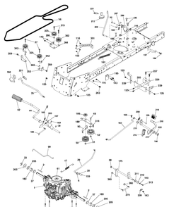Drive Diagram and Parts List for CTH164T (96051007500)(2010-12) Husqvarna Lawn Tractor