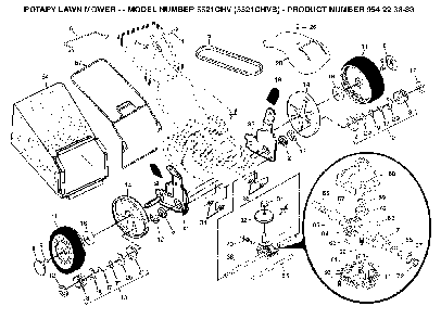 Repair Parts Diagram and Parts List for 5521CHVB (954223883)(2004-07) Husqvarna Lawn Mower