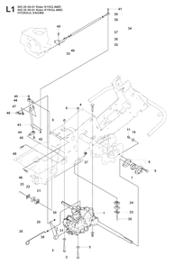 Hydraulic Pump - Motor Diagram and Parts List for R15-V2AWD (965200901)(2008-01) Husqvarna Lawn Tractor