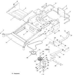 Chassis / Frame Diagram and Parts List for LZ6130 (968999675)(2008-12) Husqvarna Lawn Mower