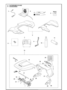 Accessories Diagram and Parts List for 535AWD 2020 Husqvarna Lawn Mower