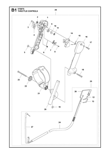 Throttle Controls Diagram and Parts List for 570BTS 20111800001-Current Husqvarna Leaf Blower / Vacuum