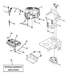 Engine Diagram and Parts List for YTH2448 (96015000100)(2005-01) Husqvarna Lawn Tractor