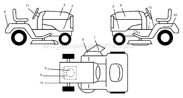 Page B Diagram and Parts List for YTH1842C (954569790) (2003-02) Husqvarna Lawn Tractor