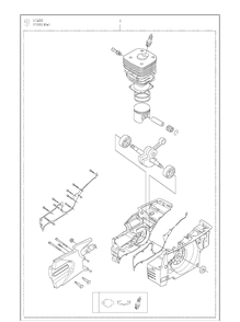 Part Location Diagram of 576223907 Husqvarna Crankcase assembly