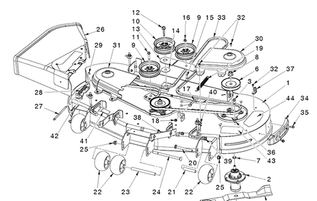Mower Deck / Cutting Deck 2 Diagram and Parts List for MZ54 (97045580100)(2019-12) Husqvarna Lawn Mower