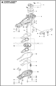 Gear Housing Diagram and Parts List for 522HDR75S  Husqvarna Trimmer