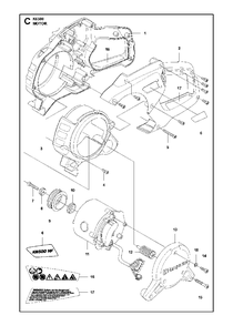 Motor Diagram and Parts List for K6500 2012-10 Husqvarna Circular Saw