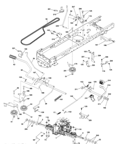 Drive Diagram and Parts List for YTH22K54 (96043025500)(2017-10) Husqvarna Lawn Tractor