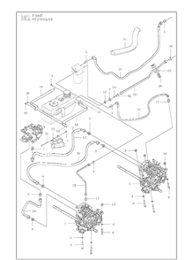 Hydraulics Diagram and Parts List for P520D (967019501)(20120100001-20143999999) Husqvarna Lawn Mower